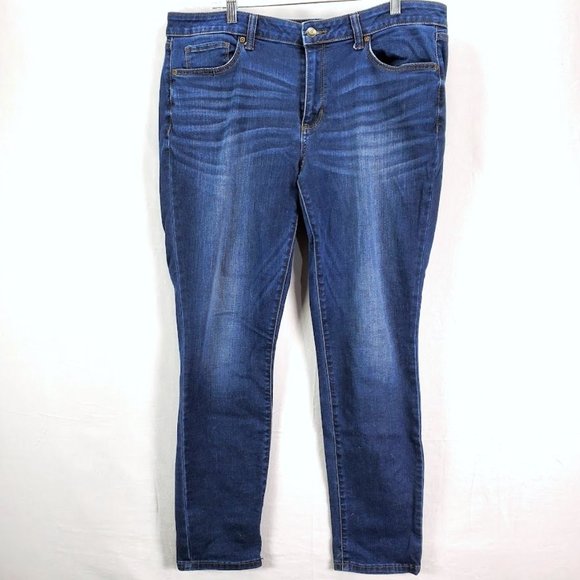 Sonoma Skinny Jeans Size 14 Stretch w Whiskering - Picture 1 of 3